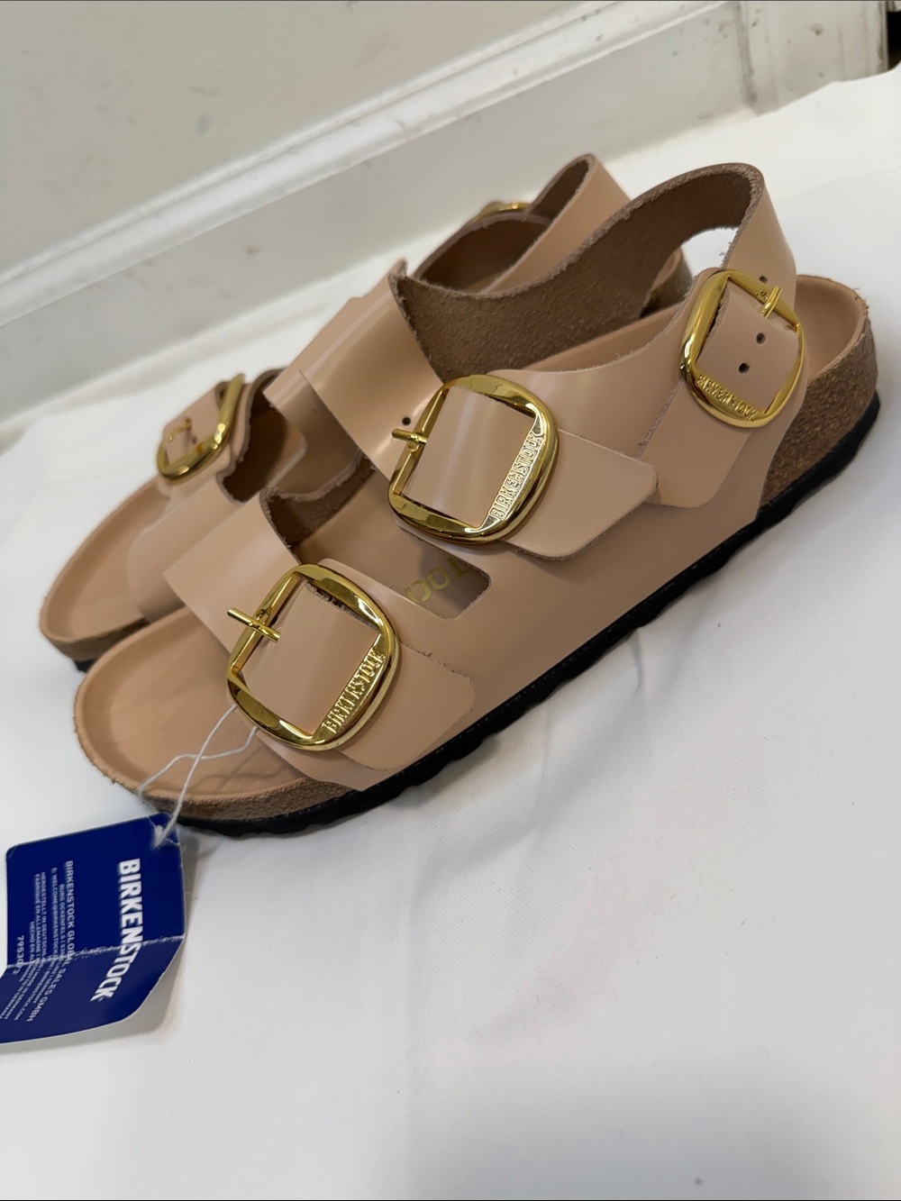 Birkenstock Milano Soft Pink Sandals with Big Buckles - Picture 3 of 11